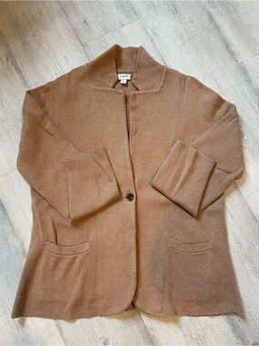 J. Crew Women's Camel Brown Single-Button Sweater Blazer